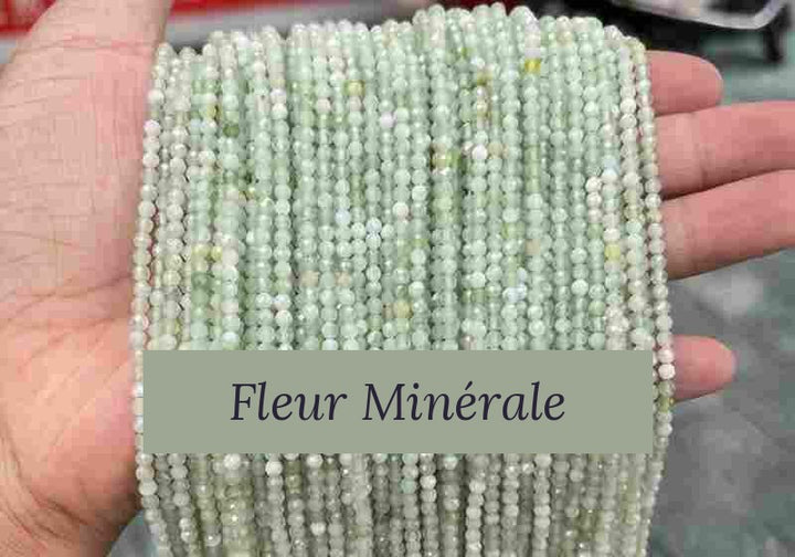Perles — Serpentine facetté — Réf. JDYXZ01QM-48 — Fleur Minérale