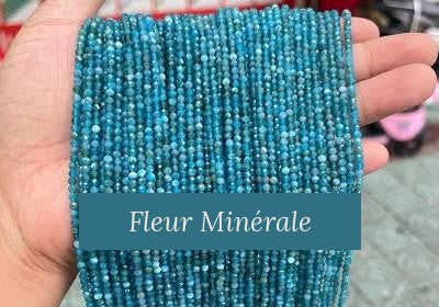 Perles — Apatite Bleue facetté — Réf. JDYXZ01QM-53 — Fleur Minérale