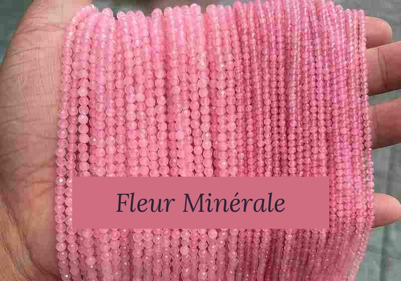 Perles — Quartz Rose facetté — Réf. JDYXZ01QM-6 — Fleur Minérale