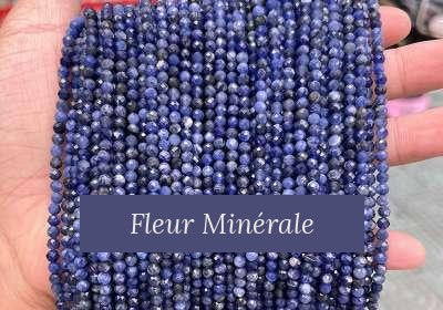 Perles — Sodalite facetté — Réf. JDYXZ01QM-62 — Fleur Minérale