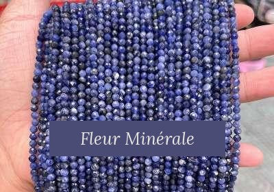 Perles — Sodalite facetté — Réf. JDYXZ01QM-63 — Fleur Minérale