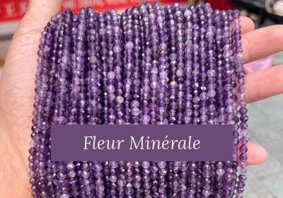 Perles — Améthyste 5A facetté — Réf. JDYXZ01QM-73 — Fleur Minérale