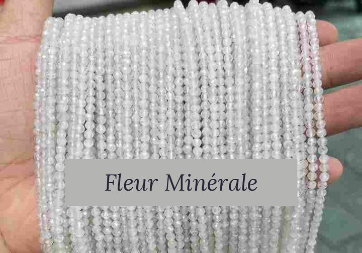 Perles — Quartz Laiteux facetté — Réf. JDYXZ01QM-97 — Fleur Minérale