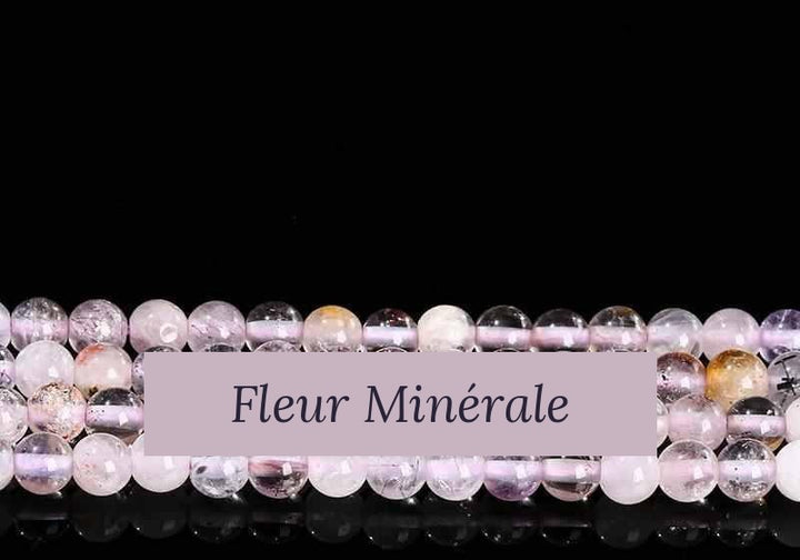 Perles — Quartz rutile Violet perle ronde — Réf. JDYXZ03-65 — Fleur Minérale