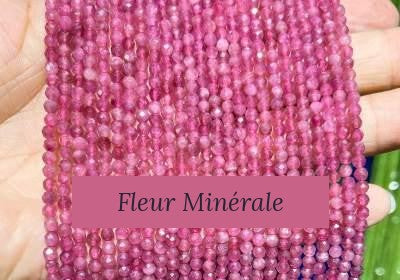 Perles — Tourmaline Rose 5A facetté — Réf. JDYXZ11QM-11 — Fleur Minérale