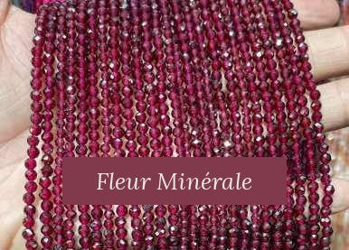 Perles — Grenat 5A facetté — Réf. JDYXZ11QM-2 — Fleur Minérale