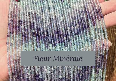 Perles — Fluorite Dégradée facetté — Réf. JDYXZ11QM-25 — Fleur Minérale