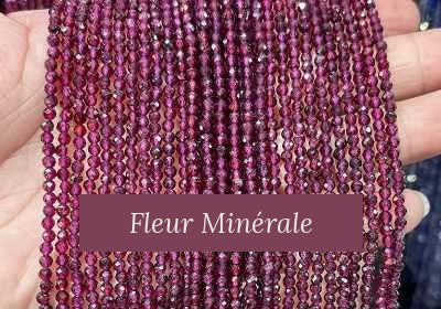 Perles — Grenat Violet 5A facetté — Réf. JDYXZ11QM-4 — Fleur Minérale