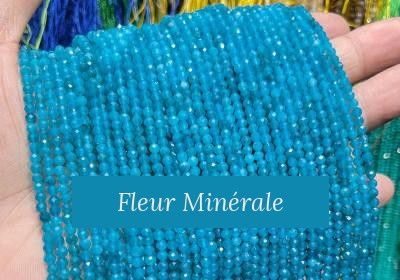 Perles — Apatite Bleue 5A facetté — Réf. JDYXZ13QM-12 — Fleur Minérale
