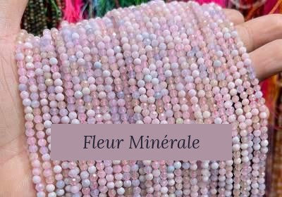 Perles — Morganite facetté — Réf. JDYXZ13QM-126 — Fleur Minérale