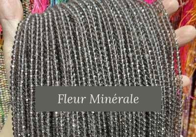 Perles — Obsidienne Ice facetté — Réf. JDYXZ13QM-143 — Fleur Minérale