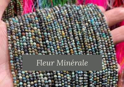 Perles — Turquoise (Stabilisée) facetté — Réf. JDYXZ13QM-159 — Fleur Minérale