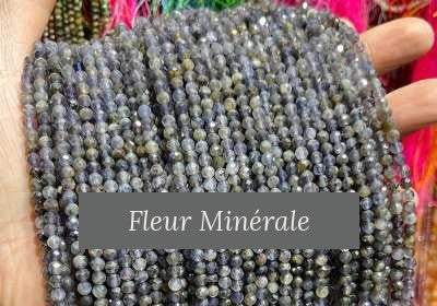 Perles — Cordierite facetté — Réf. JDYXZ13QM-171 — Fleur Minérale