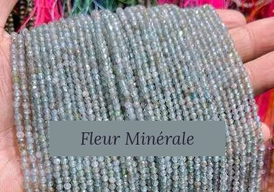 Perles — Apatite Bleue Ice facetté — Réf. JDYXZ13QM-175 — Fleur Minérale