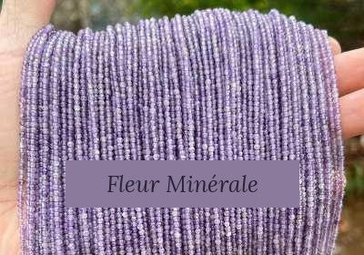Perles — Améthyste 3A facetté — Réf. JDYXZ13QM-215 — Fleur Minérale