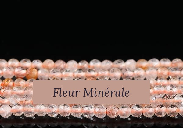 Perles — Quartz rutile Cuivré facetté — Réf. JDYXZ13QM-225 — Fleur Minérale