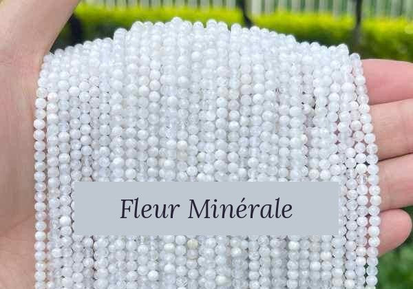 Perles — Pierre De Lune Arc En Ciel facetté (2) — Réf. JDYXZ13QM-240 — Fleur Minérale