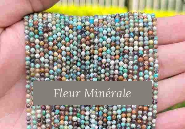 Perles — Turquoise 3A (Stabilisée) facetté — Réf. JDYXZ13QM-242 — Fleur Minérale