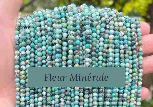 Perles — Turquoise 3A (Stabilisée) facetté — Réf. JDYXZ13QM-244 — Fleur Minérale
