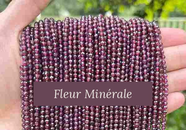 Perles — Grenat Violet facetté — Réf. JDYXZ13QM-246 — Fleur Minérale