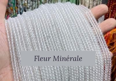 Perles — Cristal De Roche facetté — Réf. JDYXZ13QM-43 — Fleur Minérale