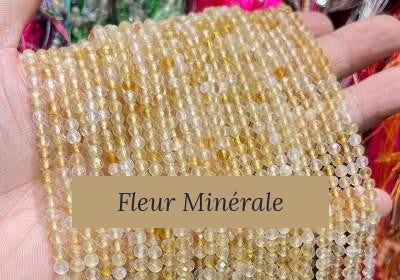 Perles — Citrine Brésilienne facetté — Réf. JDYXZ13QM-47 — Fleur Minérale