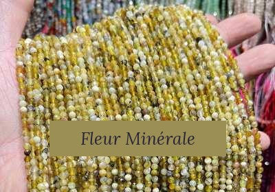 Perles — Opale Jaune facetté — Réf. JDYXZ13QM-50 — Fleur Minérale