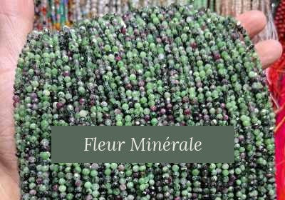 Perles — Épidote facetté — Réf. JDYXZ13QM-73 — Fleur Minérale