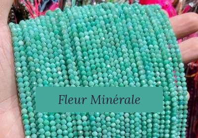 Perles — Amazonite facetté — Réf. JDYXZ13QM-81 — Fleur Minérale