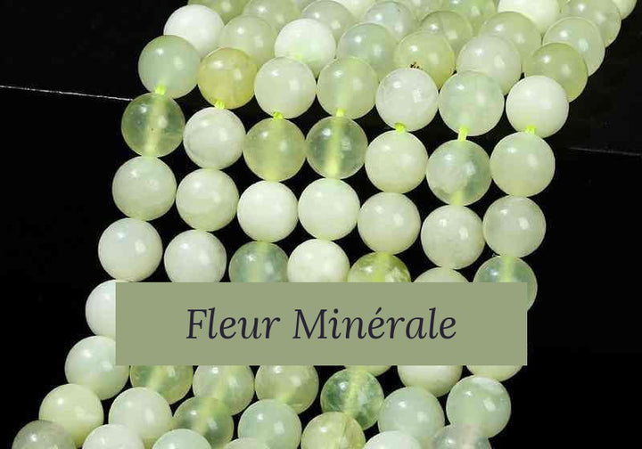 Perles — Serpentine 3A perle ronde — Réf. JDYYS09-6 — Fleur Minérale