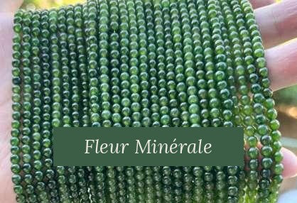 Perles — Jade Vert perle ronde — Réf. JDYYS11-1 — Fleur Minérale