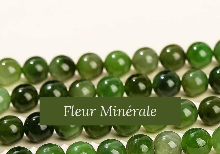 Perles — Jade Vert perle ronde — Réf. JDYYS11-2 — Fleur Minérale