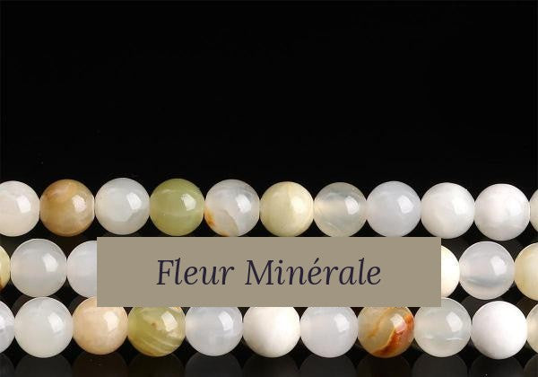 Perles — Calcite Rubanée Multicolore perle ronde — Réf. JDYYS25-2 — Fleur Minérale