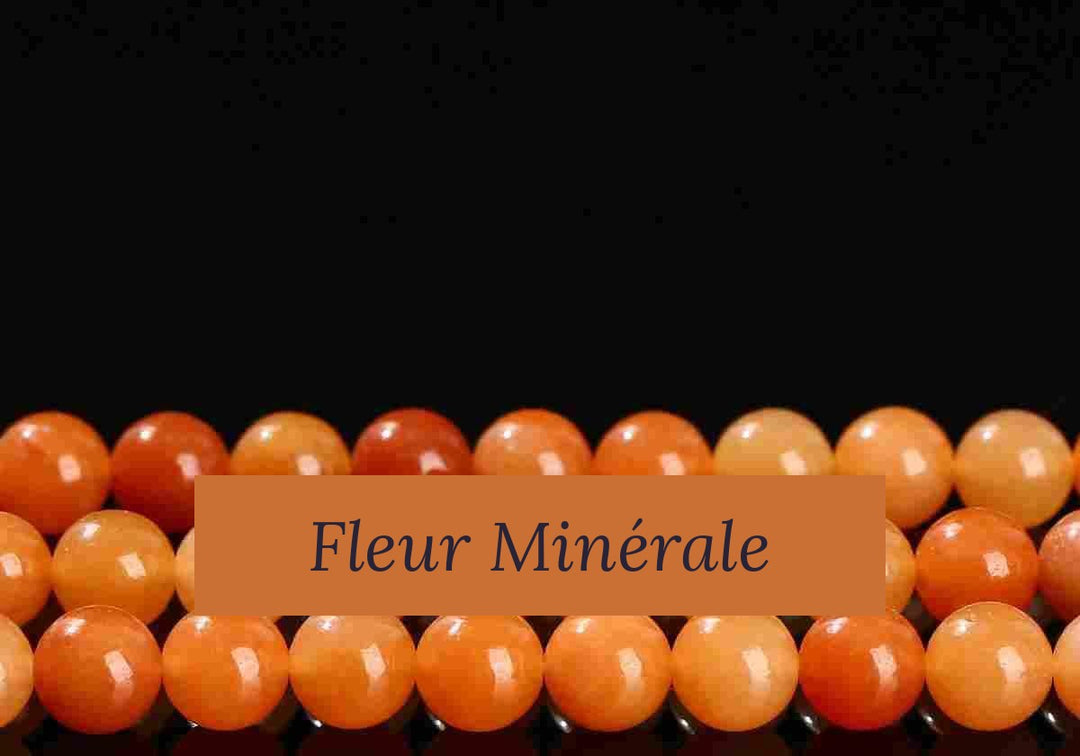 Perles — Aventurine Orange perle ronde — Réf. JDYYS27-2 — Fleur Minérale