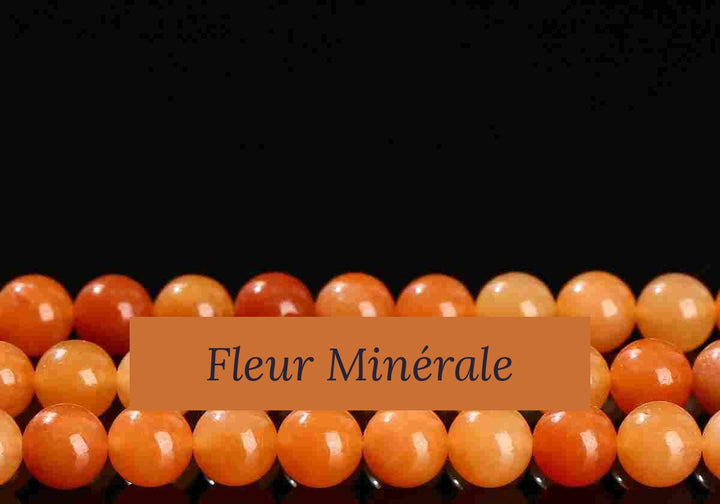 Perles — Aventurine Orange perle ronde — Réf. JDYYS27-2 — Fleur Minérale