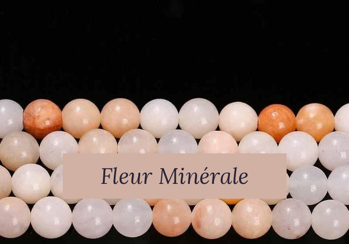 Perles — Aventurine Rose Clair perle ronde — Réf. JDYYS28-2 — Fleur Minérale