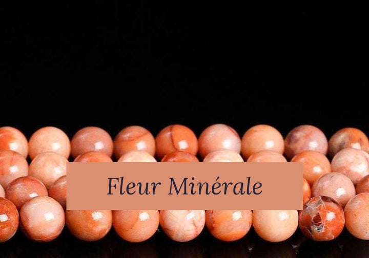 Perles — Aventurine Pêche perle ronde — Réf. JDYYS29-3 — Fleur Minérale