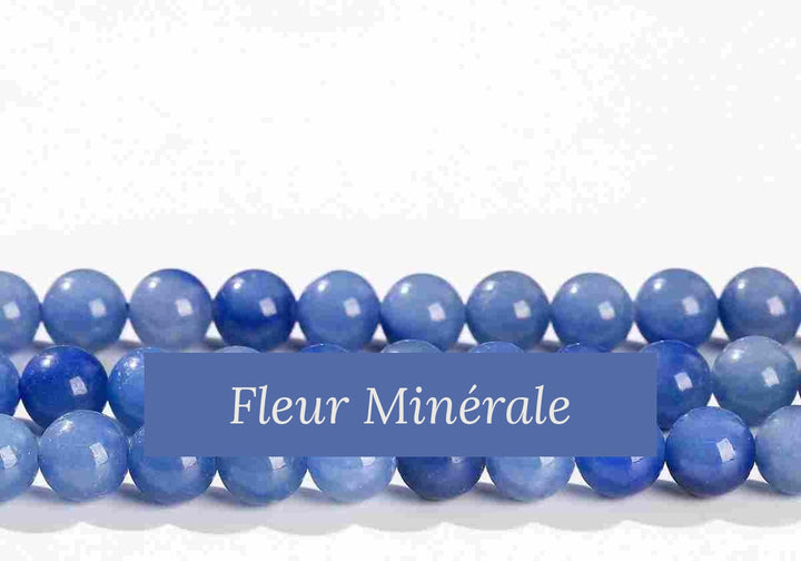 Perles — Aventurine Bleue perle ronde — Réf. JDYYS30-1 — Fleur Minérale