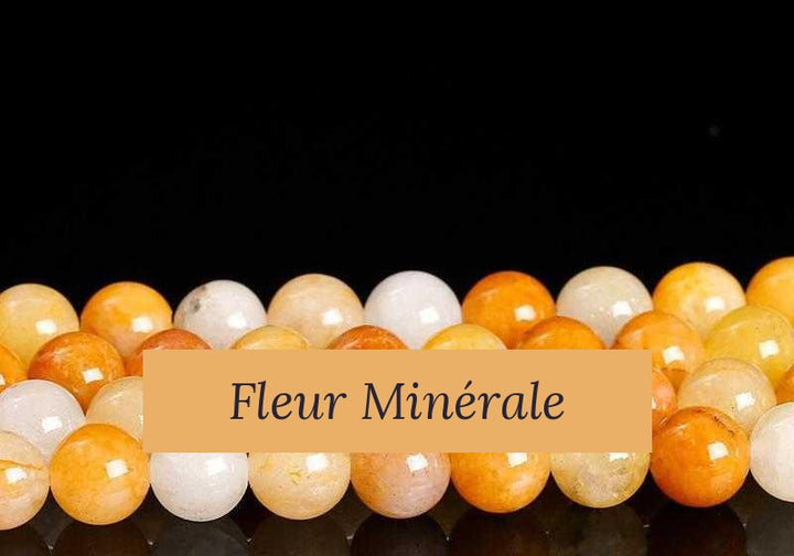 Perles — Aventurine Jaune perle ronde — Réf. JDYYS33-3 — Fleur Minérale