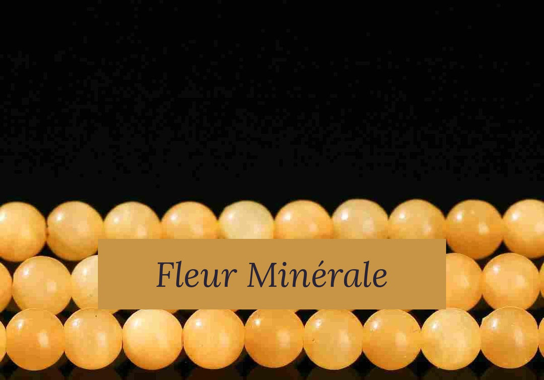 Perles — Jade Jaune naturel 5A perle ronde — Réf. JDYYS37-9 — Fleur Minérale