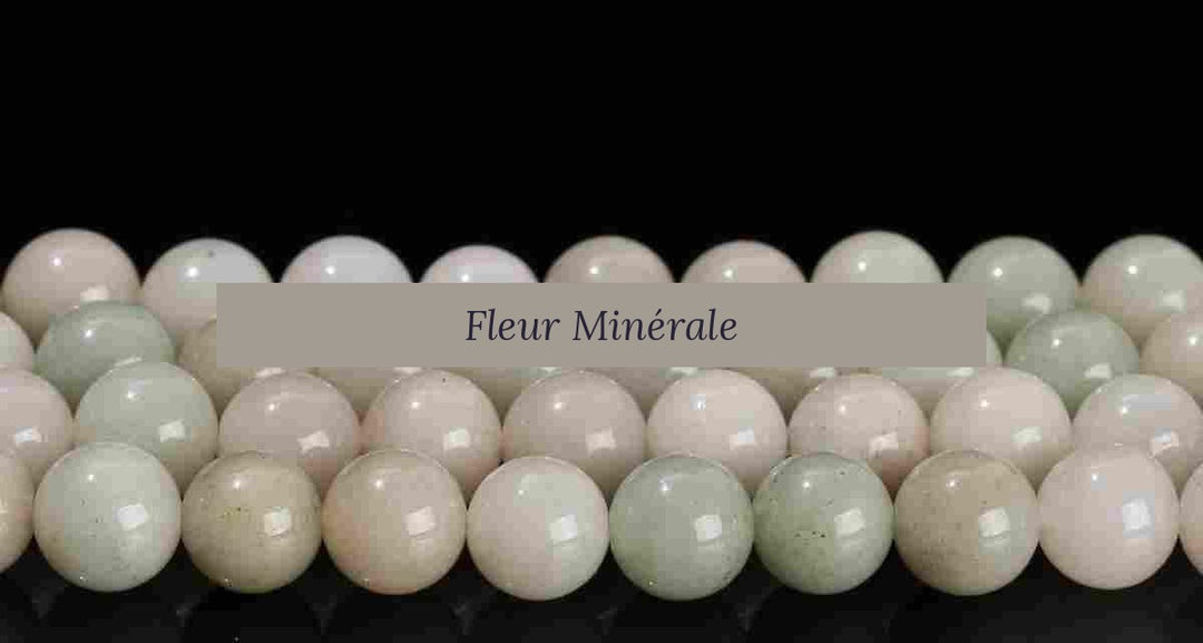 Perles — Jade Clair vert naturel 2A perle ronde — Réf. JDYYS48-3 — Fleur Minérale