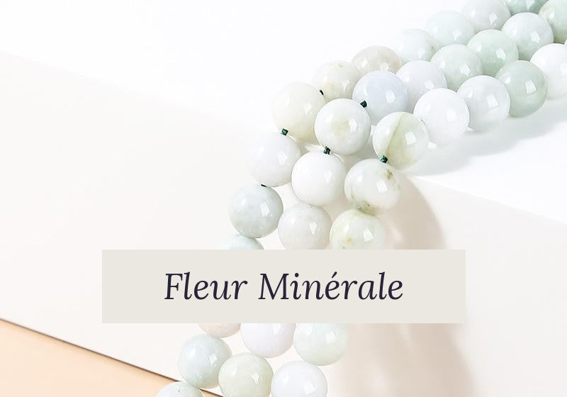 Perles — Jade De Birmanie Clair perle ronde — Réf. JDYYS49-3 — Fleur Minérale