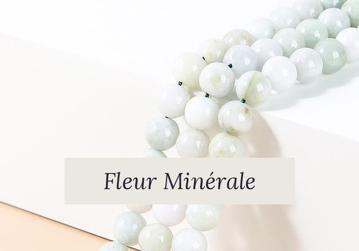 Perles — Jade De Birmanie Clair perle ronde — Réf. JDYYS49-3 — Fleur Minérale