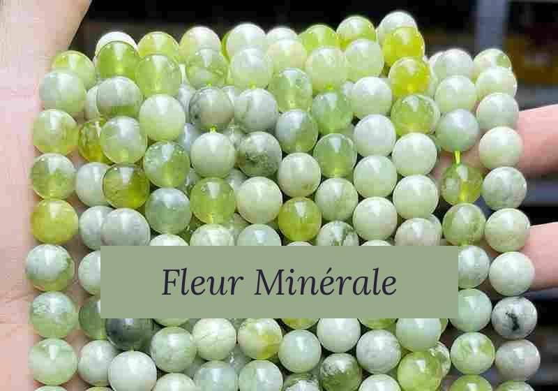 Perles — Jade Clair vert perle ronde — Réf. JDYYS63-3 — Fleur Minérale