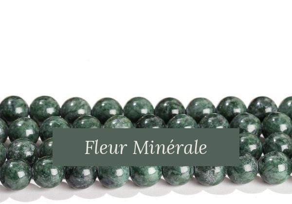 Perles — Jade Foncé vert perle ronde — Réf. JDYYS65-1 — Fleur Minérale