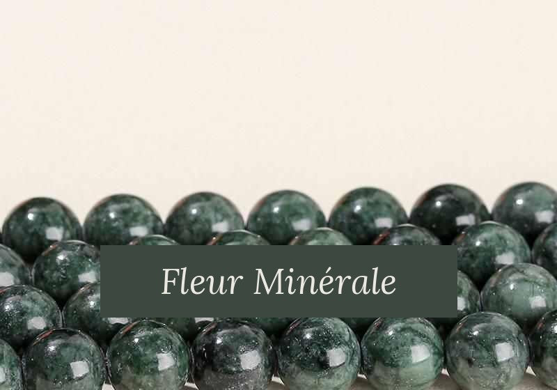Perles — Jade Foncé vert perle ronde — Réf. JDYYS65-2 — Fleur Minérale