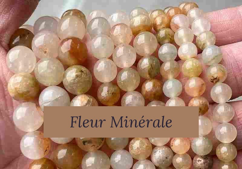Perles — Agate Mousse Rouge perle ronde — Réf. JDYZS05-2 — Fleur Minérale
