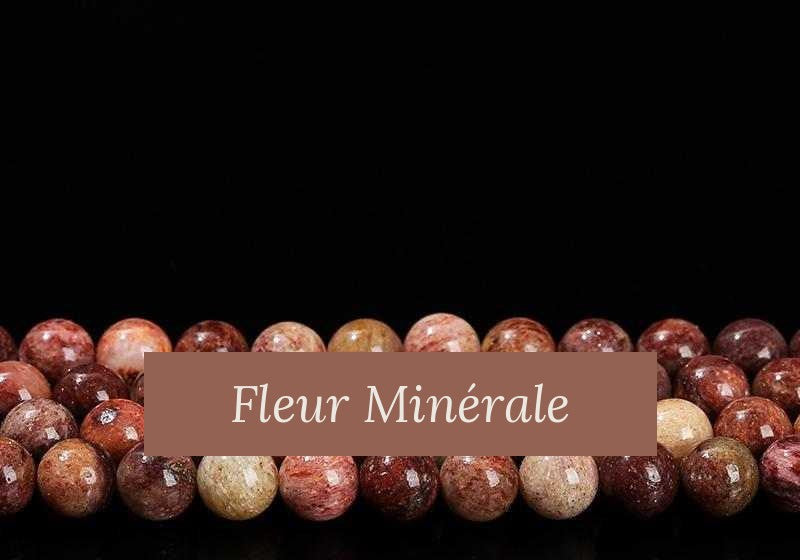 Perles — Agate Mousse Rouge Foncé perle ronde — Réf. JDYZS05-6 — Fleur Minérale