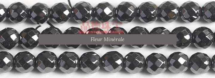 Perles — Hématite facetté — Réf. JDYZS104QM-2 — Fleur Minérale