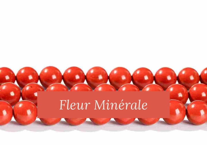 Perles — Jaspe Rouge 5A perle ronde — Réf. JDYZS19-3 — Fleur Minérale